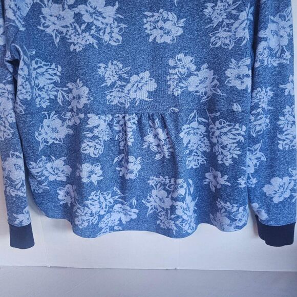 Kensie Floral Print Sweater | Blue Feminine Style Pullover – Women’s XL - Picture 2 of 4